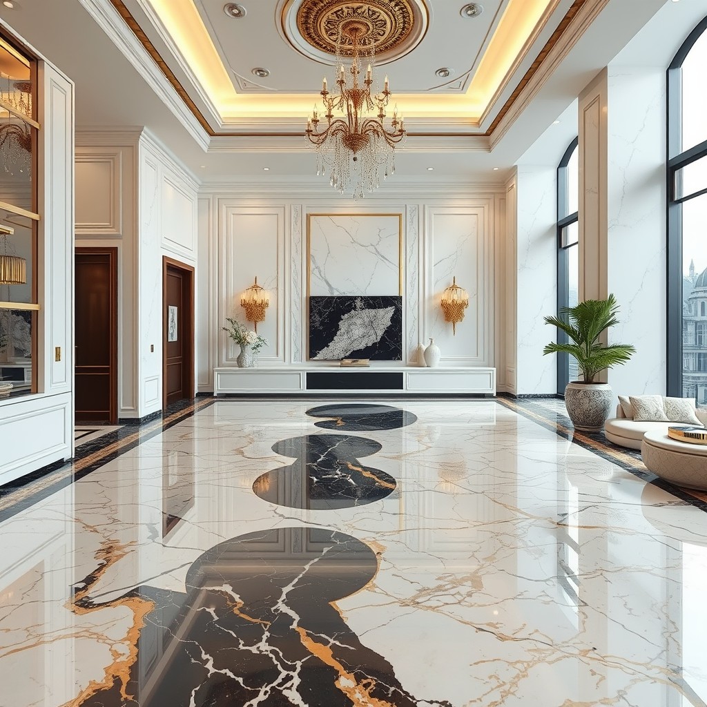 Piso brillante con reflejo